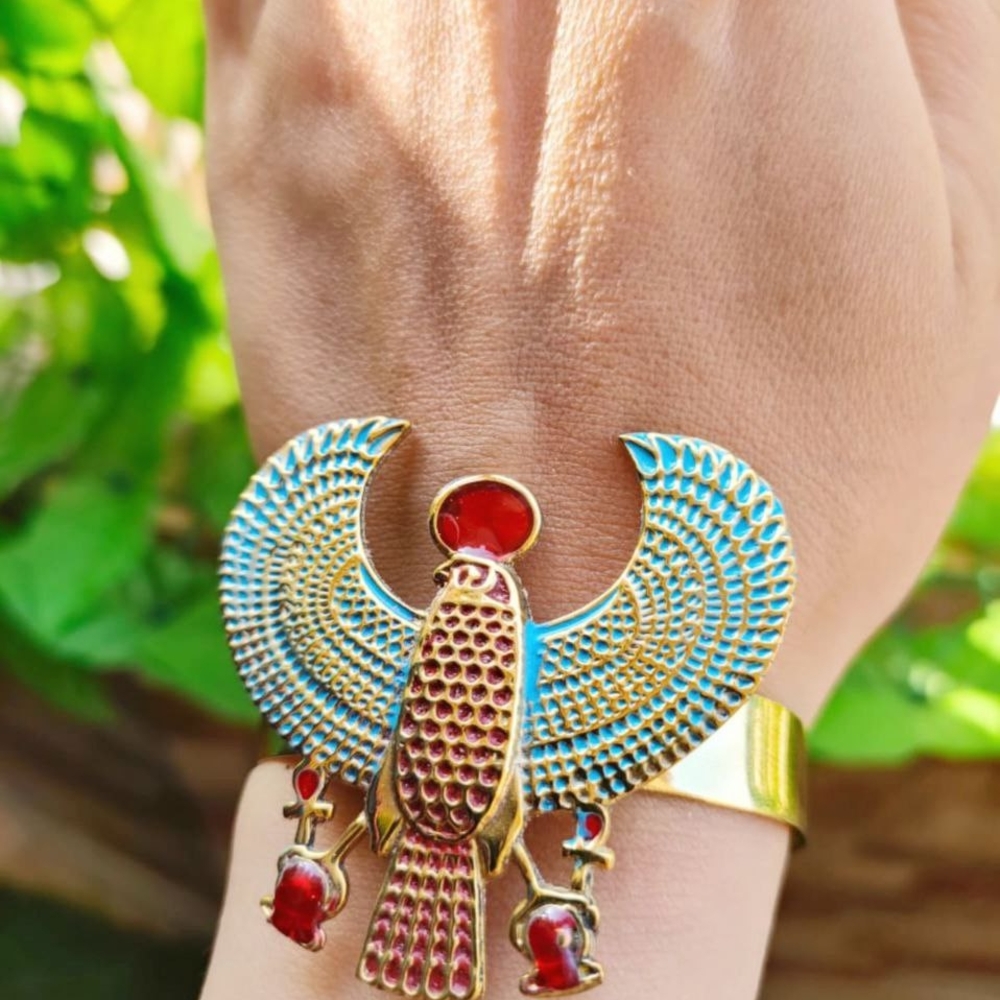 Gold and Red Egyptian Style Bracelet